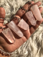 One Rose Quartz Point keychain